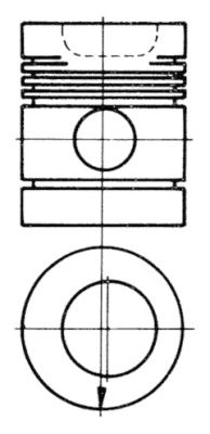 91118600, Píst včetně kroužků a čepu, Píst komp.A/AD 4.236/kom.61,00mm (5kr.), KOLBENSCHMIDT, 82279, 82878, 82879, 85765, 0432800, 175-9561, 531102STD, 87-107200-10, 098026, 098026U1B2, 1759561, 3085624, 350102V1, 432800, 531102, 68301, 98026U1B2