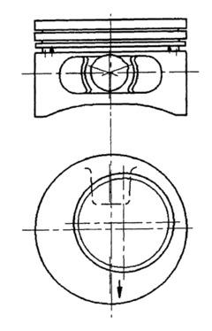 92123600, Piston with rings and pin, KOLBENSCHMIDT, 0117500, 086103, 117500