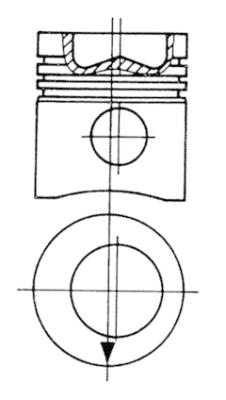 93445700, Piston with rings and pin, KOLBENSCHMIDT