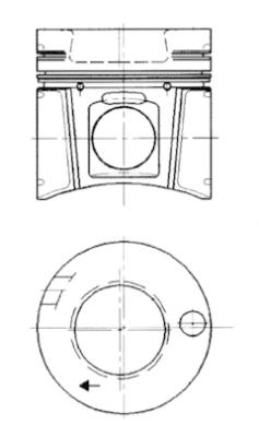 94331700, Piston with rings and pin, KOLBENSCHMIDT