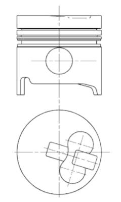 90739720, Piston with rings and pin, KOLBENSCHMIDT