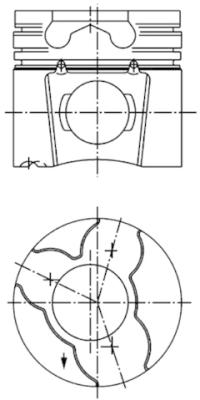 97412700, Piston with rings and pin, KOLBENSCHMIDT, 062107065, 062107101