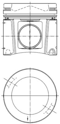 40463601, Piston, Complete piston with rings and pin, KOLBENSCHMIDT