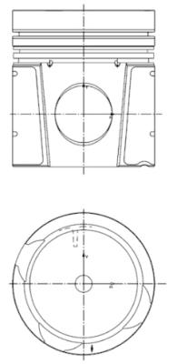 40550600, Piston with rings and pin, KOLBENSCHMIDT, 1746914, 2136800, 99892600, 130122, 1638356