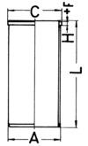 89909110, Vložený válec, Vlož.válec D 8 K, KOLBENSCHMIDT, 22256748, 7422256748, 22256751, 7422851951, 22851951, 7422851953, 22851953