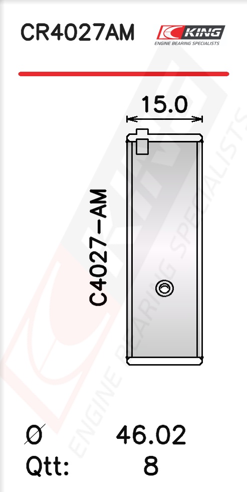 CR4027AM, Connecting Rod Bearing Shell, KING, 13041-11010, CB-1593A