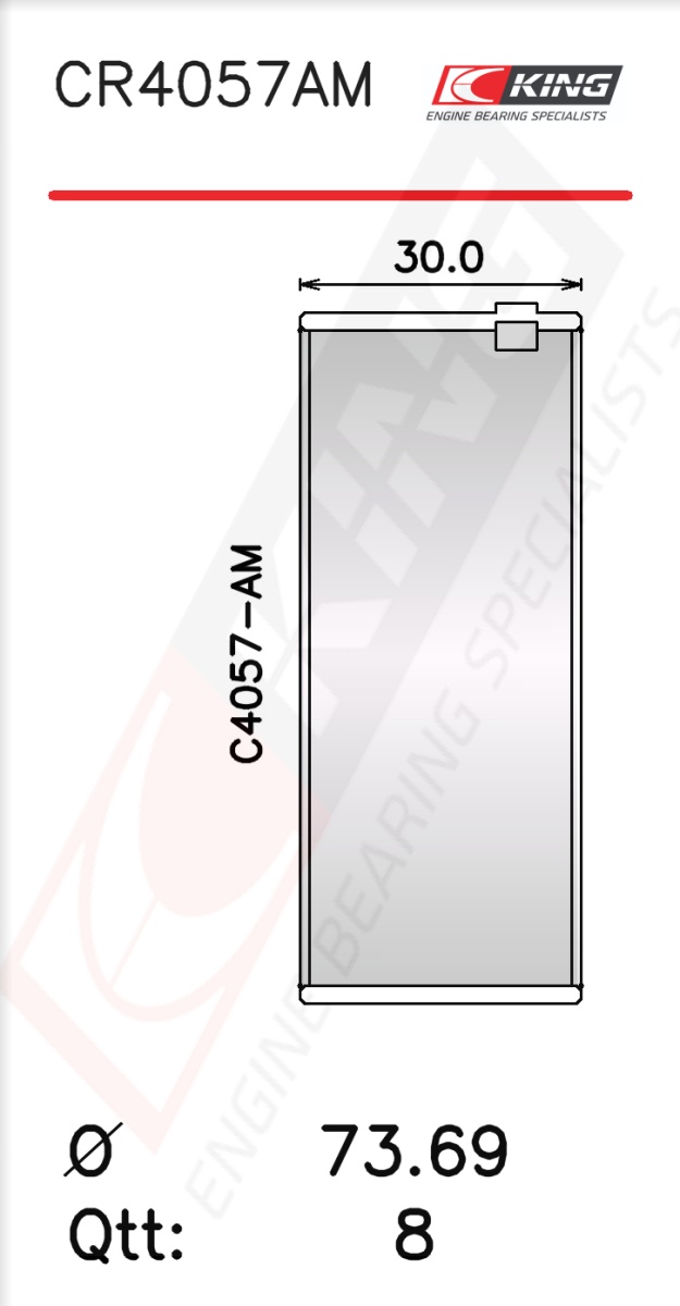 CR4057AM, Connecting Rod Bearing Shell, KING, RE27348