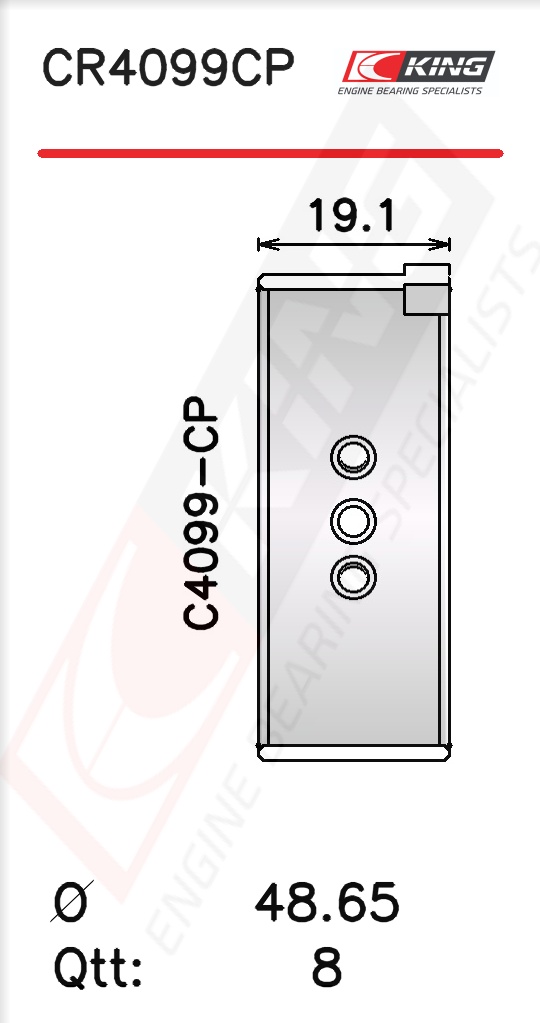 CR4099CP, Connecting Rod Bearing Shell, KING, 7547052, 71-4126/4STD