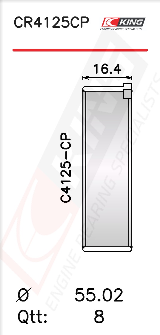 CR4125CP, Pleuellagerschale, KING, 12108-AA210, 12108-AA240, CB-2305ASTD