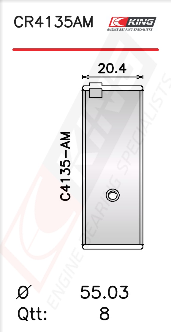 CR4135AM, Connecting Rod Bearing Shell, KING, 13041-74030, CB-1639P