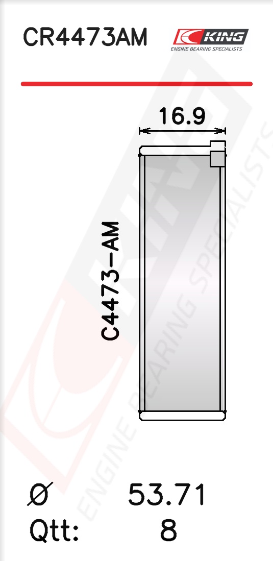 CR4473AM, Pleuellagerschale, KING, 02-203-03, 115181, 115182, 60750811, 607508110, 01-3235/4, 01-4178/4STD, 01-4178/4, 0220303, 61-0151-00, 6101510000, 66325RA, AEB4535, AEB91422