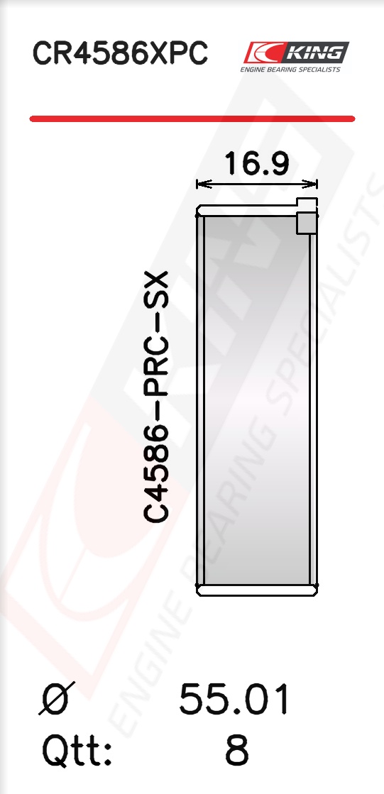 CR4586XPC, Connecting Rod Bearing Shell, KING, CB-1918H