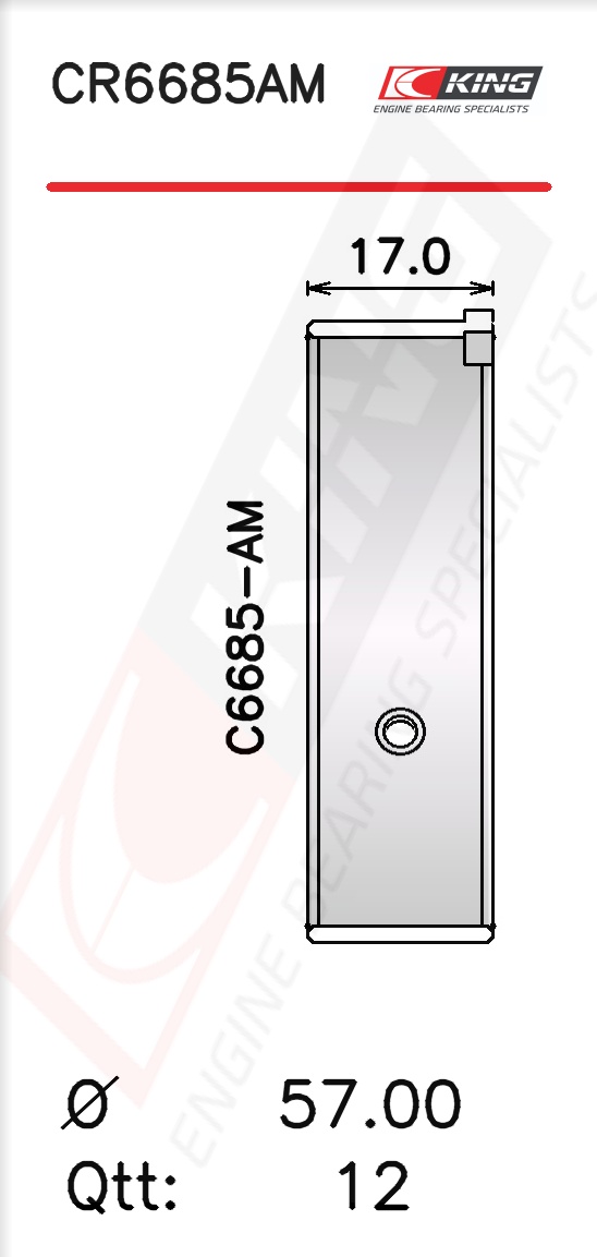 CR6685AM, Pleuellagerschale, KING, 8-97072-986-0, CB-1830AL(6), 6-4920P, 6B1840, 8970729860, CR6685AM