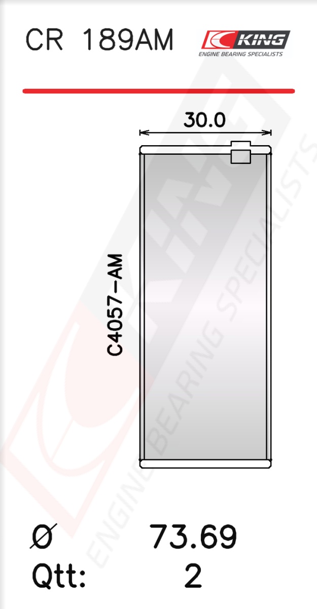 CR 189AM 020, Connecting Rod Bearing Shell, KING, AT21138, CB-759AL-20