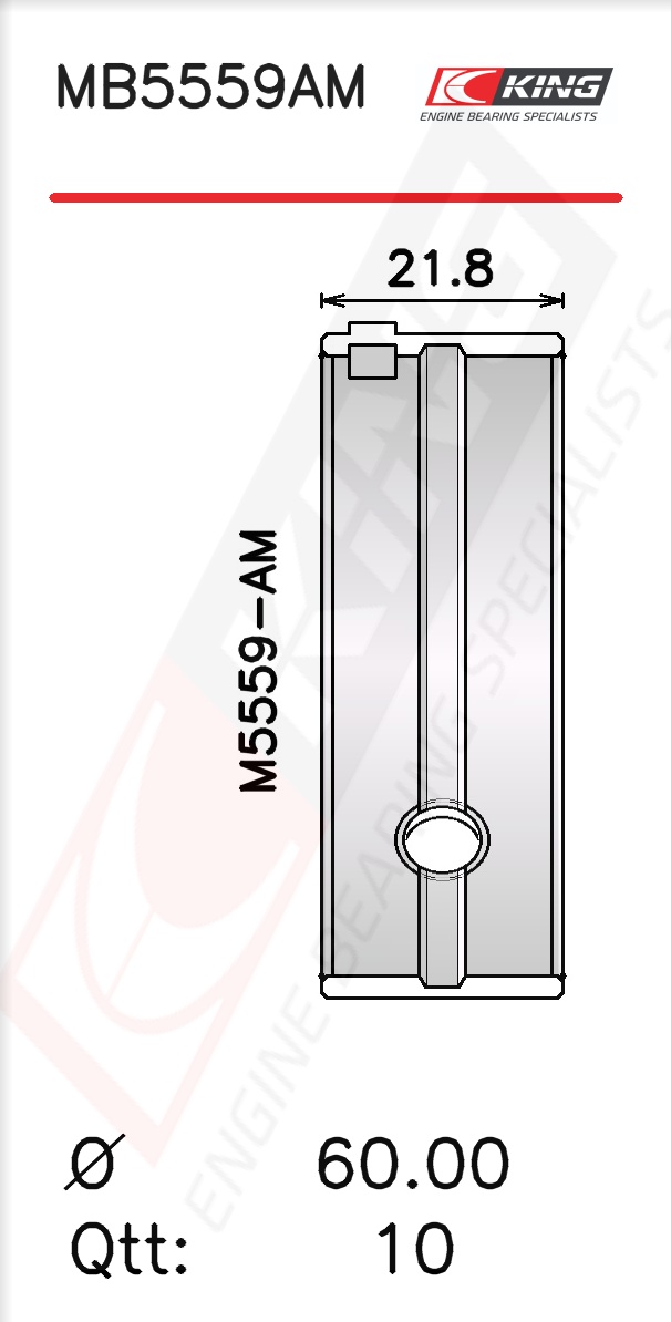 MB5559AM, Kurbelwellenlagerschalen-Satz, KING, 8-94232-051, H1225/5STD, MS-1775A