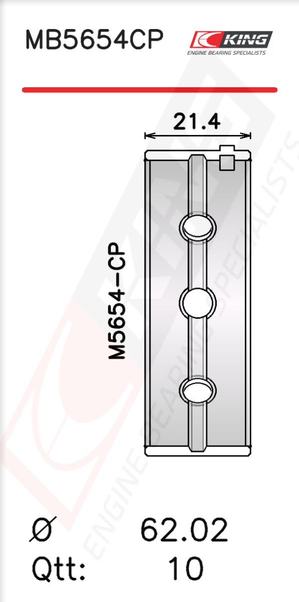 MB5654CP, Kurbelwellenlagerschalen-Satz, KING, 911265, H038/5STD