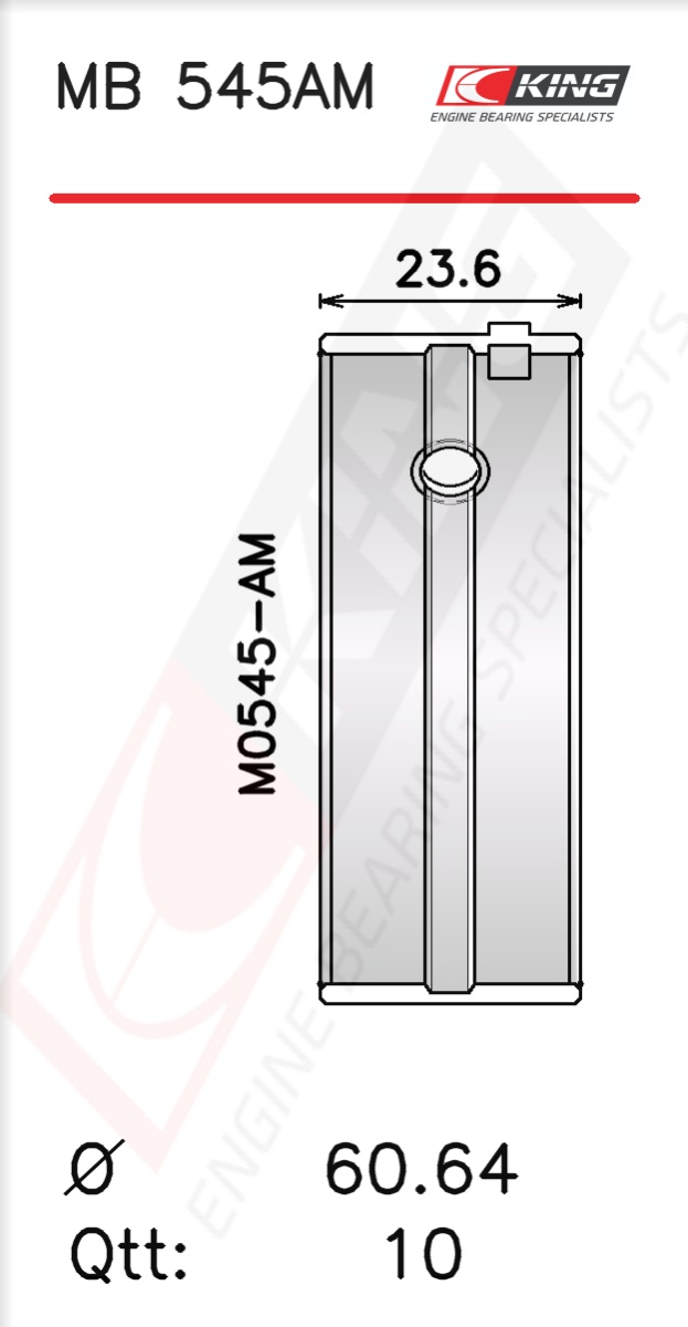 MB 545AM, Crankshaft Bearing Shell Set, KING, 1546734, 014HS20234000, H853/5STD, MS-1084P