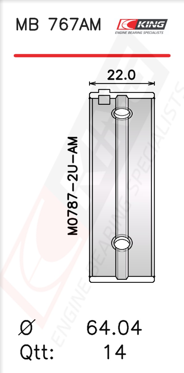MB 767AM, Crankshaft Bearing Shell Set, KING, 11702-45010