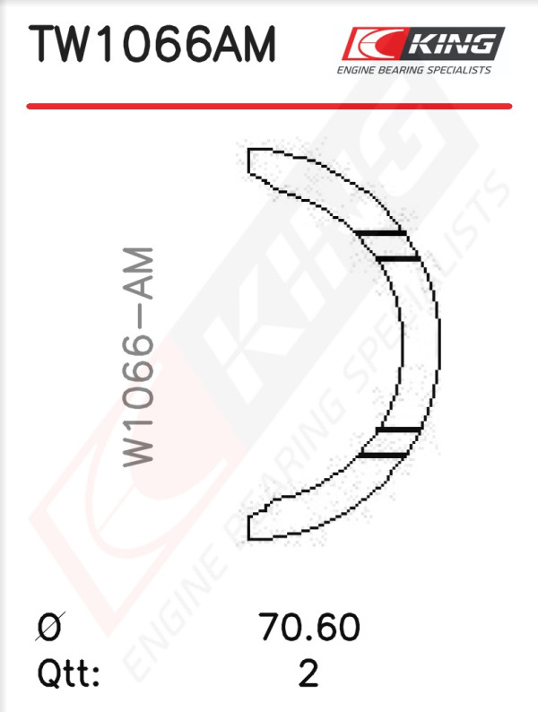 TW1066AM, Thrust Washer Set, crankshaft, KING, 21030-2B000, A326/2STD, 210302B000, 212312B000, 21231-2B000, A326/2, AE-363-J