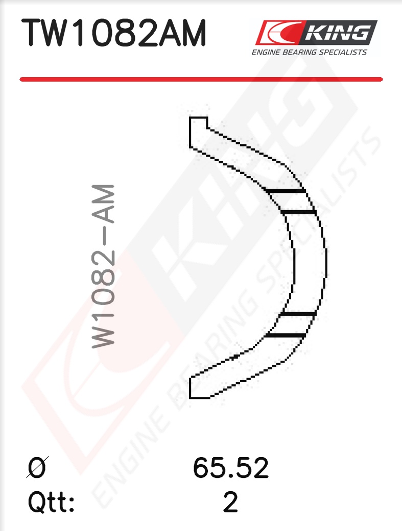 TW1082AM, Anlaufscheibensatz, Kurbelwelle, KING, 9810589680, TW1082AM