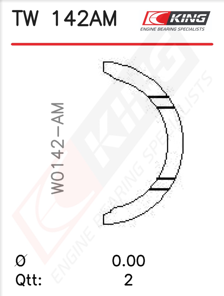 TW 142AM0.10, Thrust Washer Set, crankshaft, KING, 614891, 8-94321-679-0, 182079000500, A261/2