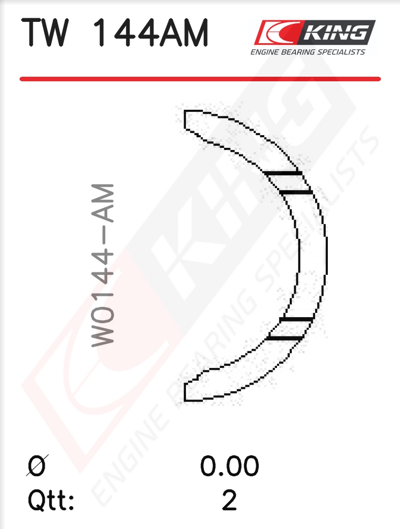 TW 144AM, Thrust Washer Set, crankshaft, KING, 12300-60820, 182094000400, TW-478S