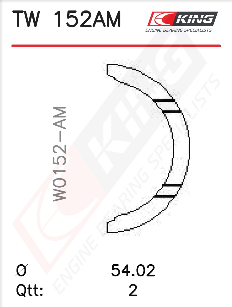 TW 152AM, Thrust Washer Set, crankshaft, KING, 13331-PT0-003, TW-587S