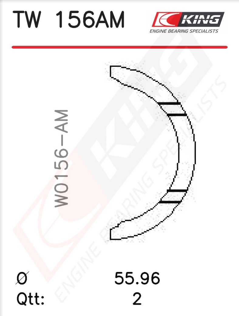 TW 156AM, Anlaufscheibensatz, Kurbelwelle, KING, FSY1-11-SK0, A336/2STD, TW-596S