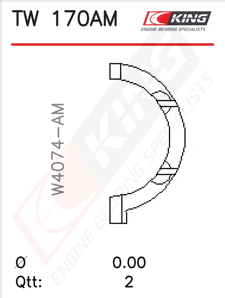TW 170AM, Thrust Washer Set, crankshaft, KING, TW-606S