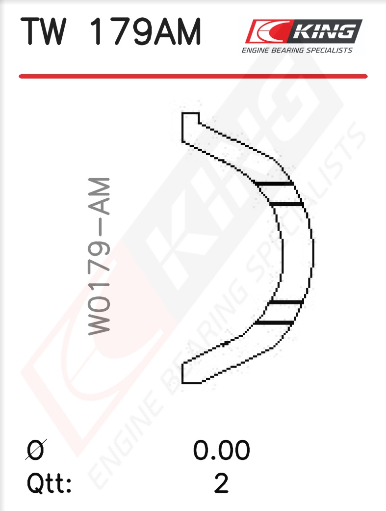 TW 179AM, Anlaufscheibensatz, Kurbelwelle, KING, 0118.F3, 2S6Q6A339BA, 2S6Q6A339AA, 9662238780, 039AS20706000, 79391600, A217/2STD