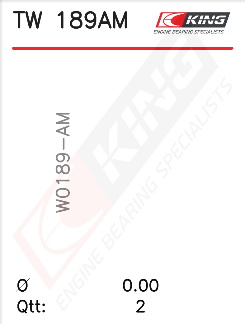 TW 189AM0.25, Anlaufscheibensatz, Kurbelwelle, KING, 13331-REA-Z01, HondaFit1.4L/1.5L
