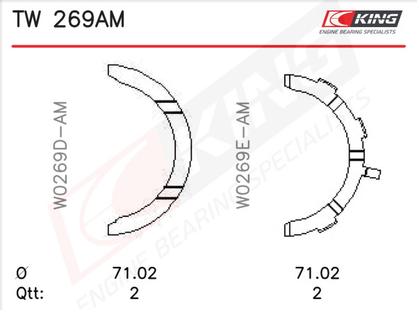 TW 269AM, Thrust Washer Set, crankshaft, KING, WLY1-11-SJO, WLY111SJ0, WLY1-11-SJ0