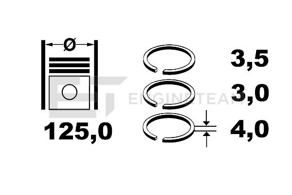 Piston Ring Kit - R1008300 ET ENGINETEAM - 2991781, 00968V0, 08-121900-00