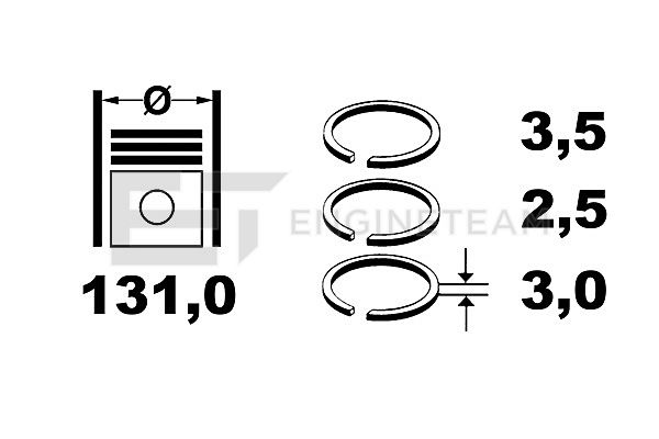 Piston Ring Kit - R1008500 ET ENGINETEAM - 20747511, 21253763, 03873N0