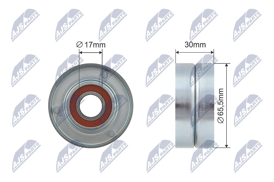 Tensioner Pulley, V-ribbed belt - RNK-CH-019 NTY - 05175588AA, 6422000070, 6422001370