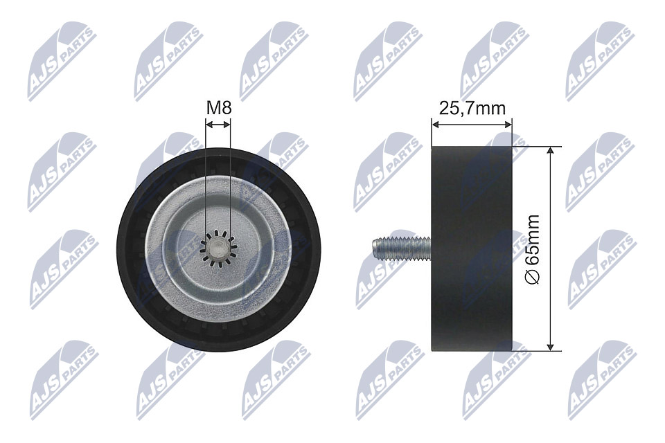 RNK-CH-032, Deflection Pulley/Guide Pulley, V-belt, NTY, JEEP COMPASS 2.2 CRD 4X4 10-, MERCEDES C (C204), C T-MODEL (S204), C (    W204), CLS (C218), 68027648AA, A6512000370, K68027648AA, 6512000370, 03-40964-SX, 03.81501, 0-N2205, 15-3824, 1570539, 503599, 532057110, 54-0765, 57502, 654829, 8641232026, APV2830, E2M0042BTA, RKT3217, RT1738, T36465, TOA4581, WG1253078, YP757502