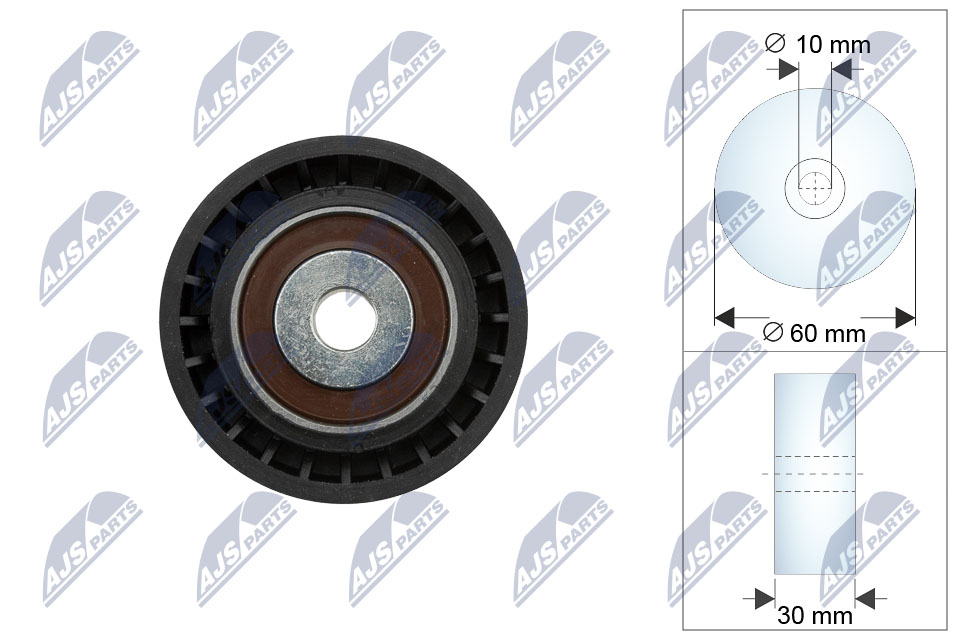 RNK-CT-066, Deflection Pulley/Guide Pulley, timing belt, NTY, CITROEN C3 II,C4 II, 1.6HDI, 1.6 BLUEHDI 09-, FORD B-MAX 1.5 TDCI 12-, 0830.75, 1725441
