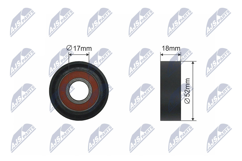 RNK-FR-024, Tensioner Pulley, V-ribbed belt, NTY, FORD MONDEO III, JAGUAR X-TYPE 00-, 1120687, JD61125, 1131255, 1132644, 2S7E6A228AA, 2S7E-6A228-AA, XS7E6A228BC, XS7E-6A228-BC, 03-40334-SX, 03.80453, 04-00, 0-N1390, 1222250, 130012910, 13.43571, 15-3269, 1626109, 28364, 30060, 302161, 312D0048, 331316170091, 50928364, 5317, 534016110, 54-0175, 55266, 610173, 654274, 81160