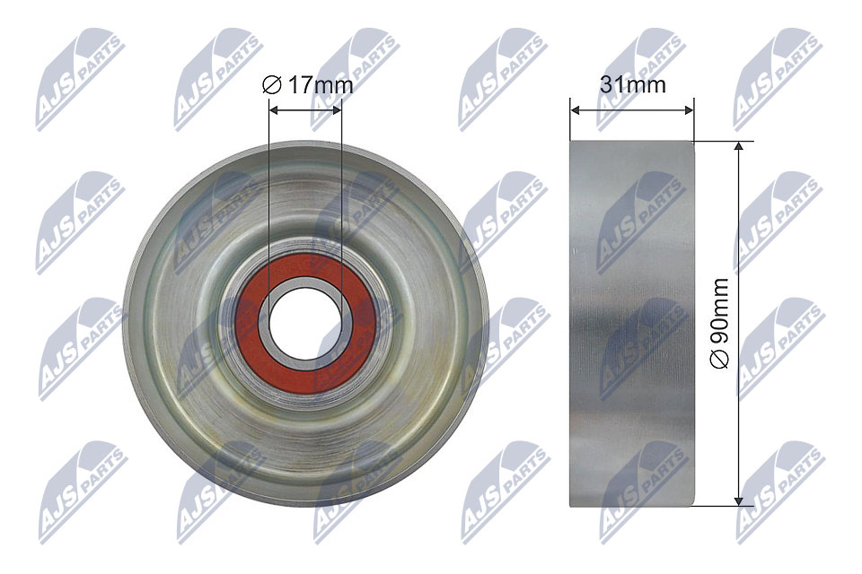 RNK-FR-031, Tensioner Pulley, V-ribbed belt, NTY, FORD COUGAR, FOCUS, MAVERICK, MONDEO II, TOURNEO CONNECT, TRANSIT CONNECT, MAZDA TRIBUTE 1.6/1.8/2.0 08.96-, 1069144, 1099957, 6911750, 6977403, 93BB6A228AE, 93BB6A228AF, 93BB6A228AG, APV2313, GA352.50, T0330, T38480, VKM34047