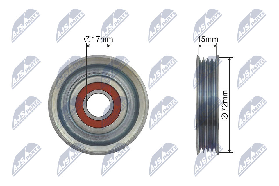 Deflection/Guide Pulley, V-ribbed belt - RNK-HD-007 NTY - 38942P01003, 73131AC000, 38942-P01-003