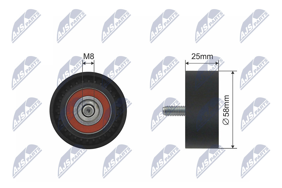 Deflection Pulley/Guide Pulley, V-belt - RNK-ME-035 NTY - A2662020419, 2662020419, 03.81938