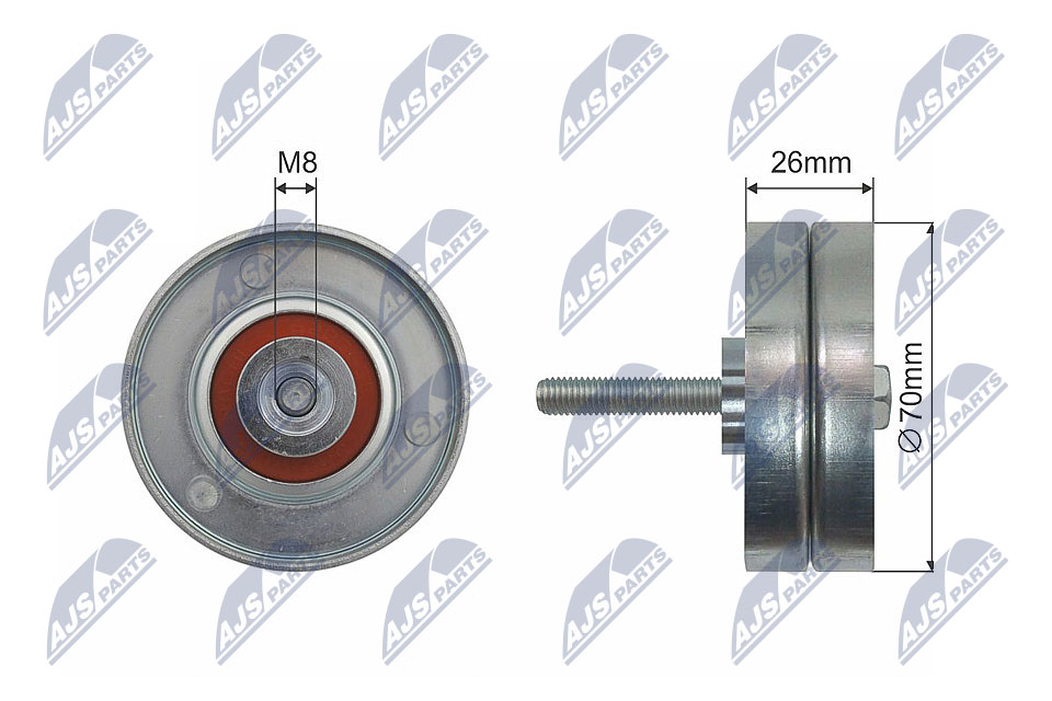 Deflection Pulley/Guide Pulley, V-belt - RNK-MZ-014 NTY - L327-15-940A, LFH1-15-940, LFH1-15-940A
