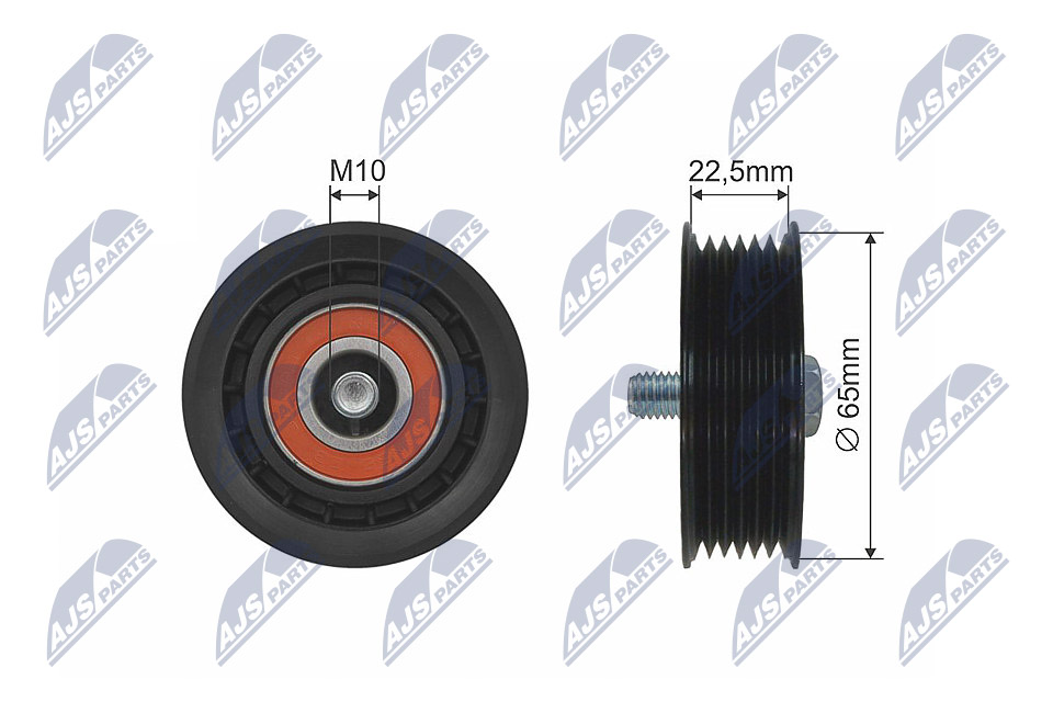 RNK-PL-011, Deflection/Guide Pulley, V-ribbed belt, NTY, FIAT CROMA, GRANDE PUNTO, IDEA, SEDICI, OPEL ASTRA H, ASTRA H GTC, SIGNUM, VECTRA C, VECTRA C GTS, ZAFIRA B, SAAB 9-3 1.6D/1.9D/2.0D 04.04-, 1361876, 1753079J50, 51758384, 55190812, 17530-79J50, 5M5Q19A216AA, 6340556, 71743962, 1753079J50000, 5M5Q-19A216-AA, 17530-79J50-000, 1753079J50LCP, 17530-79J50-LCP, 03-40402-SX, 03.80926, 0-N1667, 10061, 119-00, 1223075, 14314, 15-3528, 1570362, 1626080, 304122, 31089, 310T0089, 424585, 532053110, 54-0547, 56021