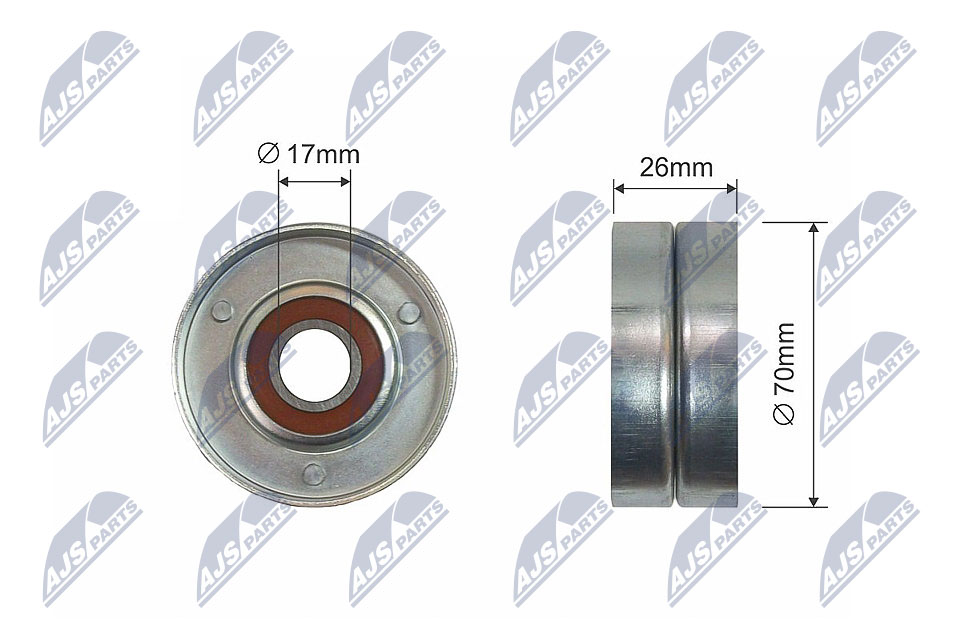 RNK-PL-013, Tensioner Pulley, V-ribbed belt, NTY, OPEL ASTRA G, ASTRA H, ASTRA H GTC, COMBO, COMBO TOUR, CORSA C, MERIVA A 1.7D 02.00-, 1204641, 8971849291, 97184929, 1204853, 8-97184-929-1, 97222553, 897222553, 97364344, 897364344, 6204661, 03-40936-SX, 03.80816, 0-N1495S, 10-1031, 10269, 1221598, 1570383, 1626148, 27729, 331316170176, 40927729, 534008230, 54-0467, 55352, 602036, 60-97, 71816, 8641243009, A05116, APV2293