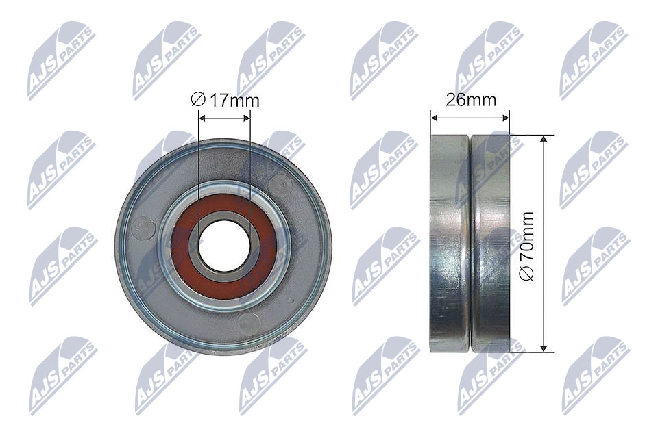 RNK-PL-031, Tensioner Pulley, V-ribbed belt, NTY, OPEL ADAM, AGILA, ASTRA G, ASTRA G CLASSIC, ASTRA H, ASTRA H CLASSIC, ASTRA H GTC, ASTRA J, ASTRA J GTC, CASCADA, COMBO TOUR 1.0-1.4LPG 11.96-, 1340085, 1340550, 25195388, 1340267, 55352021, 55565236, 1340551, 90531965, 90531986, 1340556, 2048992, 6340553, 9157968, 03-40182-SX, 03.80360, 038903315AE, 0-N2170, 1218202100, 1221945, 1570199, 1626147, 1887-ASJ, 1987945801, 19972, 206230, 21094, 3066SR, 37660, 40922370, 533008530