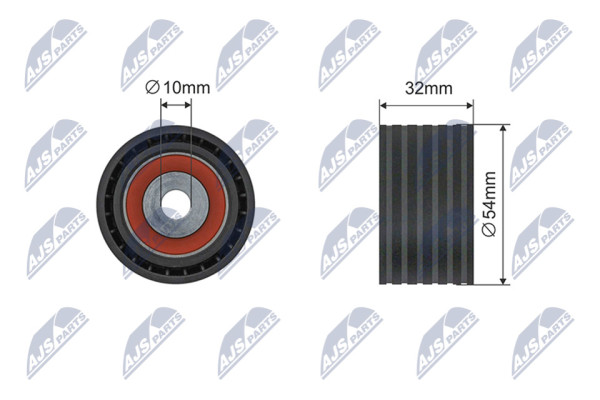 Deflection Pulley/Guide Pulley, timing belt - RNK-RE-044 NTY - 13070-00Q0L, 4410548, 8201058069