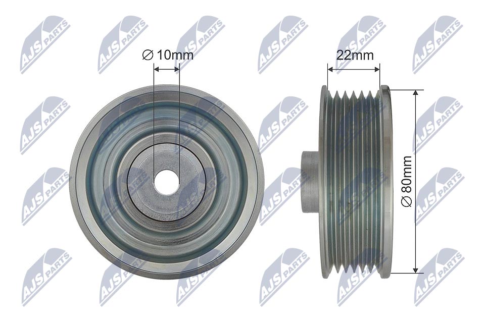 Deflection/Guide Pulley, V-ribbed belt - RNK-TY-033 NTY - 13570-22010, A120E6403S, 1357022010