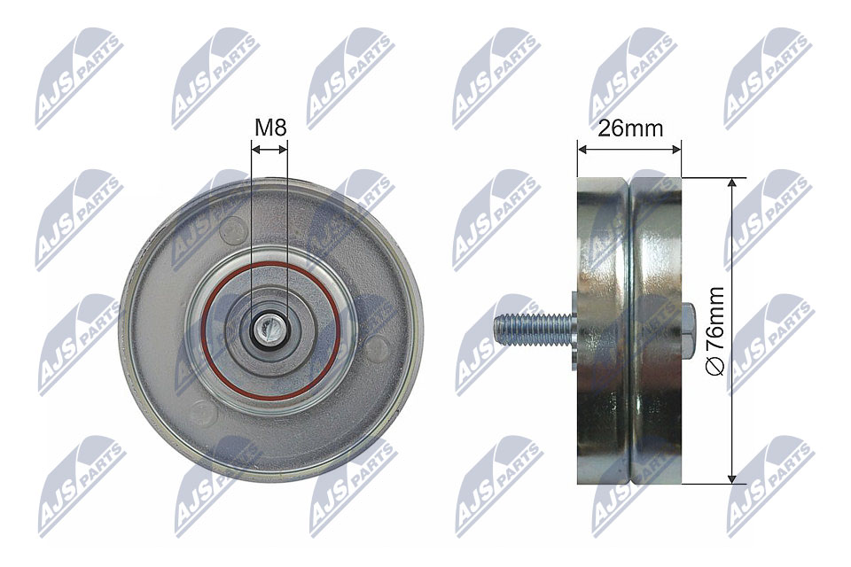 RNK-VV-013, Deflection/Guide Pulley, V-ribbed belt, NTY, VOLVO S40 I, V40 1.6-2.0 07.95-06.04, 9143643, 03.80706, 0-N1425, 1226315, 15-0838, 1570311, 21851, 310415, 331316170080, 4918300300, 532032730, 54-0347, 55921851, 56528, 651843, 76467, 8641272002, A03144, APV2178, E2V6528BTA, FI7860, GA365.37, LA0430, QTA1343, R0328, RKT2422, RT1239, T0380, T36088, TOA3520