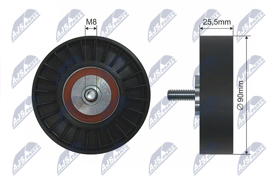 Deflection/Guide Pulley, V-ribbed belt - RNK-VW-003 NTY - 37145276, 037145276A, 074145278B