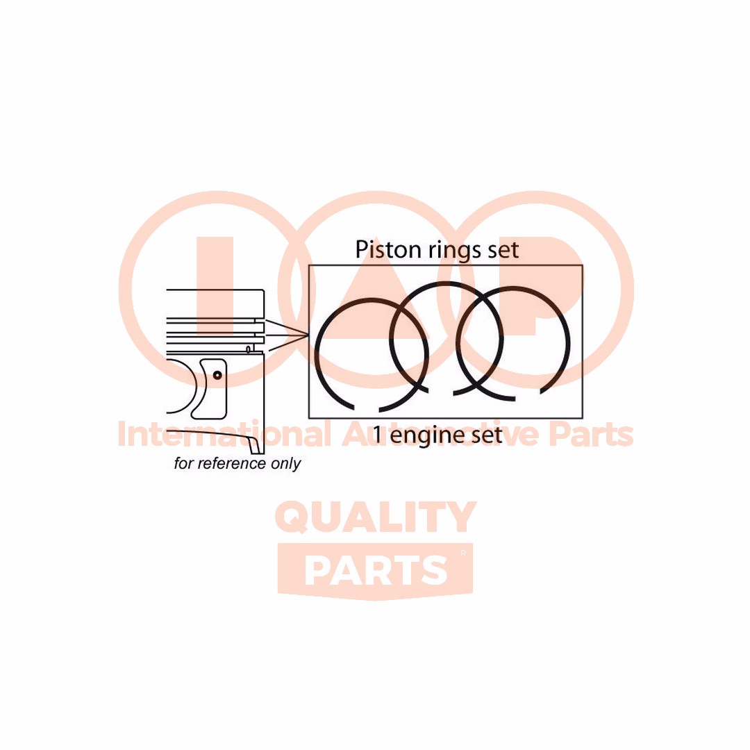 Piston Ring Kit - 102-07000 IAP QUALITY PARTS - 04HY034, 230402F900, 23040-2F900
